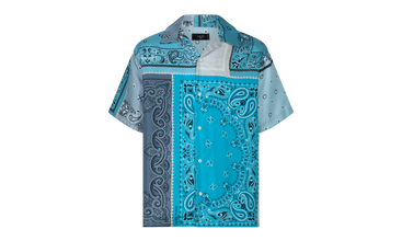 Silk Bandana Print Button Down Shirt 