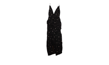 Asymmetrical Deep V Bead Silk Long Dress 