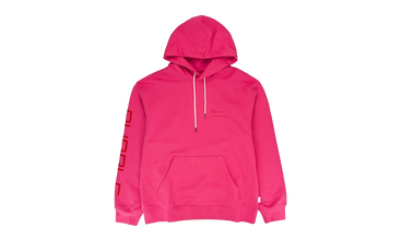 FRENCH TERRY PULLOVER HOODY - WORDMARK HOT PINK 