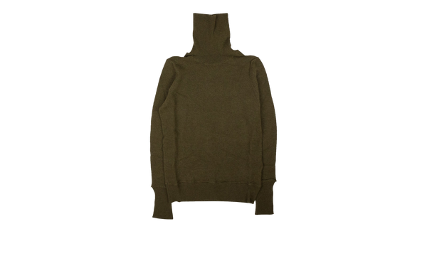 Distressed Cashmere Crewneck "Olive Green"