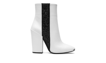 Glitter Stripe Round Toe Boots 