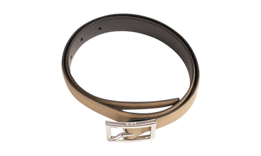 Beige Embossed Croc Buckle Belt 