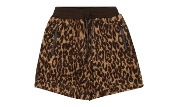 Printed Leopard Fleece Shorts 