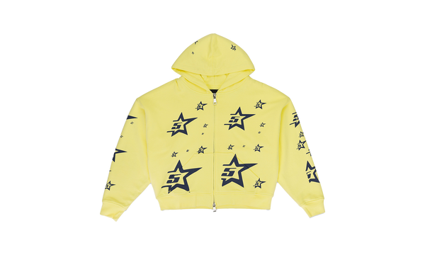 SP5DER DOUBLE LAYER 5STAR ZIP UP YELLOW HOODIE "Yellow"