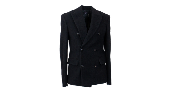 Boiled Wool Double-Breasted Jacket "Black"