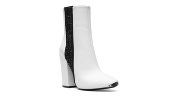 Glitter Stripe Round Toe Boots 