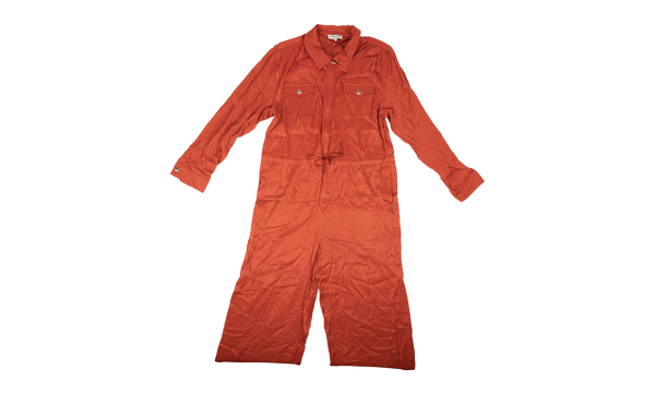Zip Front Long Sleeve Jumpsuit "Red"