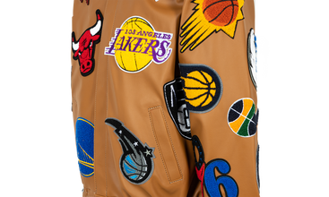 NBA Collage Vegan Leather Jacket 