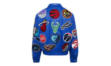 NBA COLLAGE VEGAN LEATHER JACKET Royal Blue 