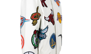 NBA Collage Vegan Leather Jacket