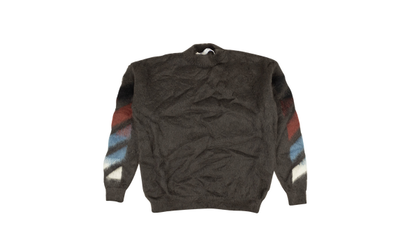 Diag Brush Mohair Crewneck "Grey"