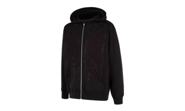Rhinestone Zip Up Hooded Sweatshirt 