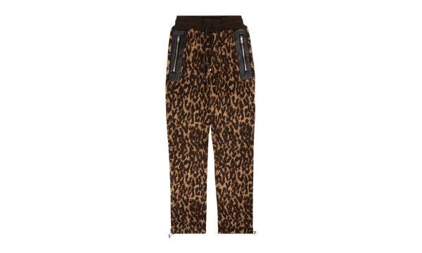 Printed Leopard Fleece Pants "Black"