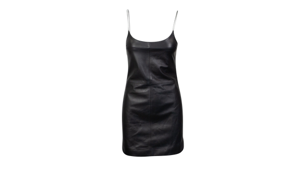 Leather Slip Dress "Black"