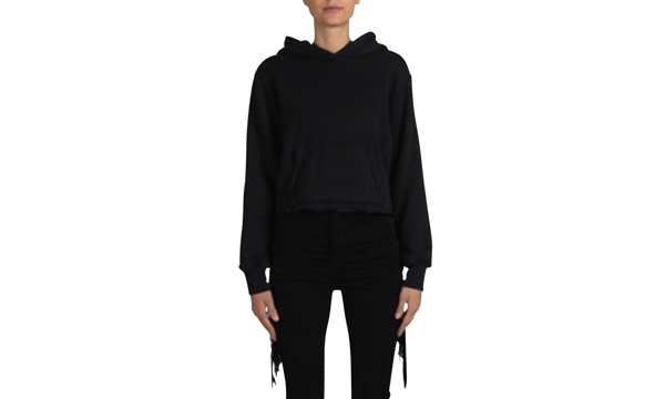 Fringe Cotton Hoodie "Black"