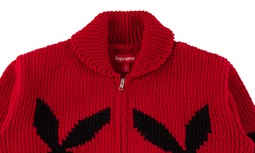 Playboy Shawl Collar Full Zip Sweater 