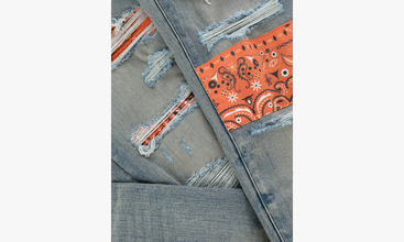 Vintage Bandana Artpatch Jean Clay Indigo 