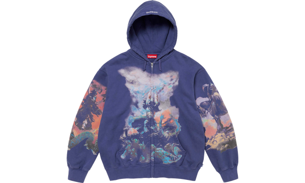 Frazetta Zip Up Hooded Sweatshirt "FW 24 Washed Navy"