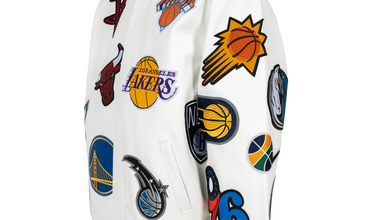 NBA Collage Vegan Leather Jacket