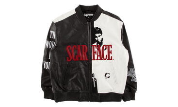 Scarface Embroidered Leather Jacket 