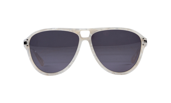 Aviator Logo Sunglasses "White"