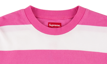Striped Pique Crewneck 