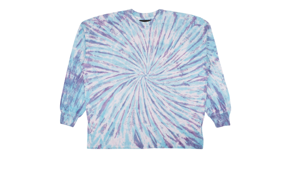Tie Dye Oversized Long Sleeve T-Shirt "Blue And Purple"