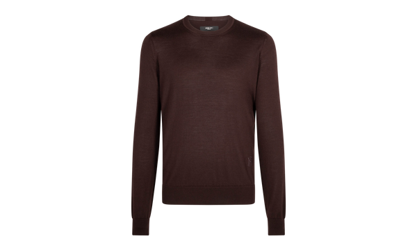 Embroidered Crew Hoodie "Brown"