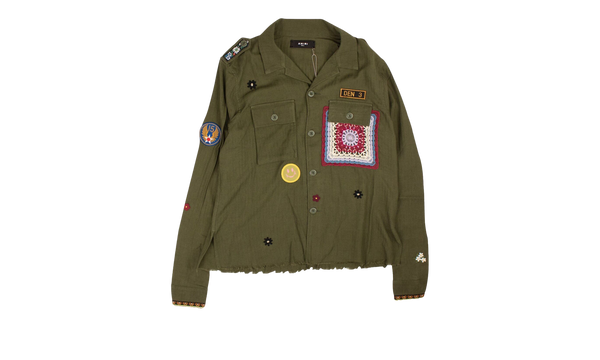 Crochet & Patch Military Shirt "Olive"