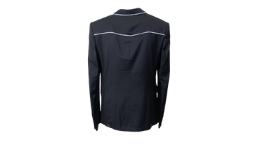 Black Crystal Trim Single Breasted Jacket 