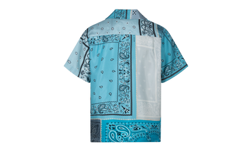 Silk Bandana Print Button Down Shirt 