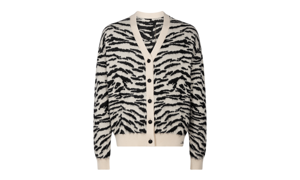 Animal Jacquard Cardigan "Black And White"