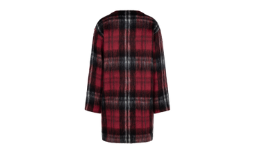Plaid Mohair Blend Cardigan Coat 