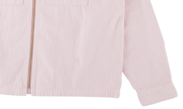 Hooded Stripe Denim Zip Up Sweatshirt 