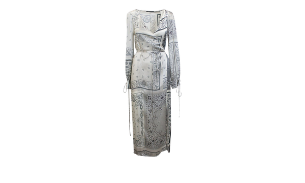 Bandana Recon Kimono Dress "Grey"