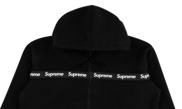 Text Stripe Zip Up Hoodie 