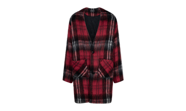 Plaid Mohair Blend Cardigan Coat 