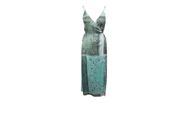 Blue Bandana Recon Wrap Tank Dress 