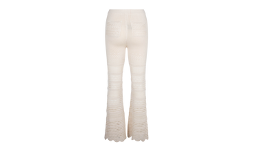 Checkered Crochet Flare Pants 