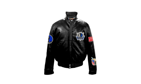 Dallas Mavericks Full Leather Puffer Jacket "Black"
