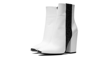 Glitter Stripe Round Toe Boots 
