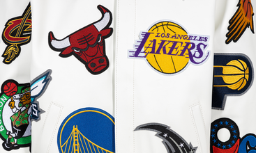 NBA Collage Vegan Leather Jacket
