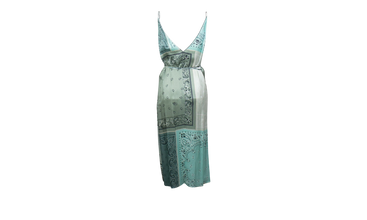 Blue Bandana Recon Wrap Tank Dress 