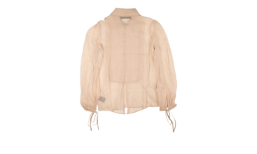 Crinkle Chiffon Tuxedo Shirt 